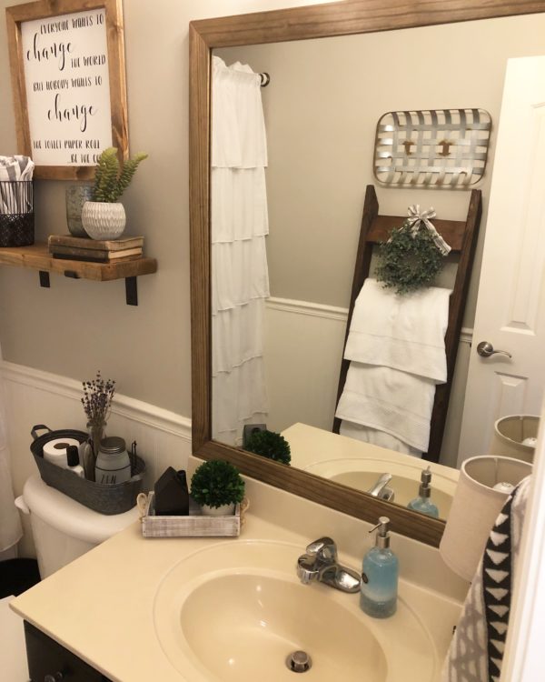 Budget Bathroom Makeover Reveal! The $100 Room Challenge is complete ...