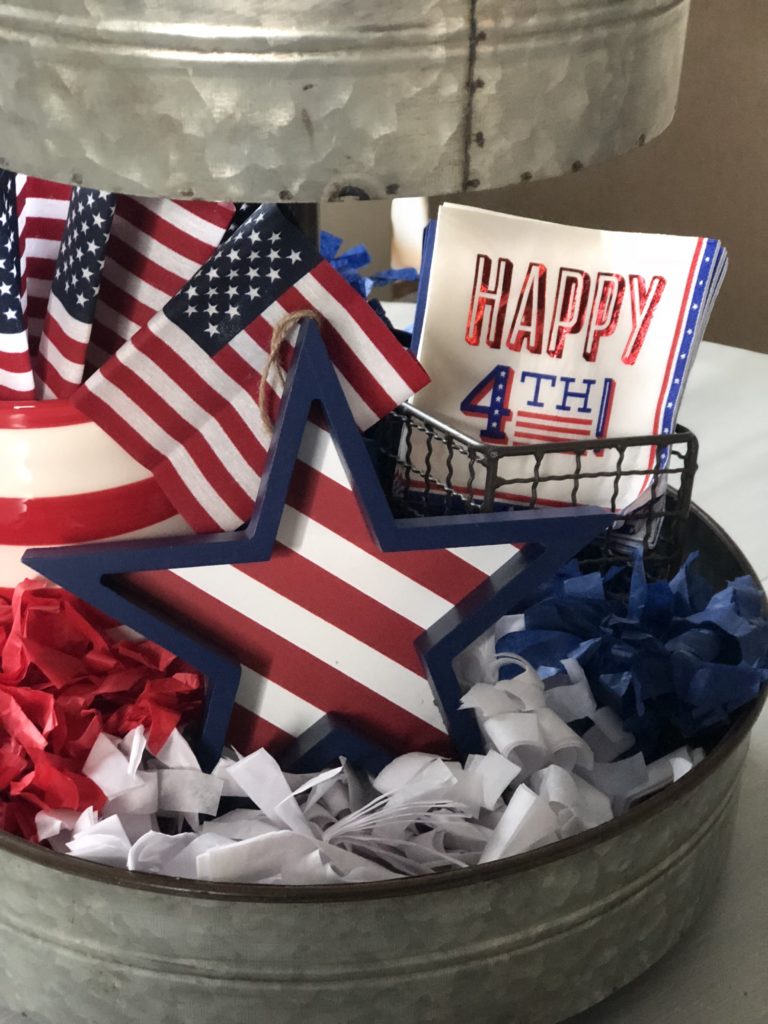 Target Dollar Spot Decor in my 4th of July Tiered Tray! Get this cute