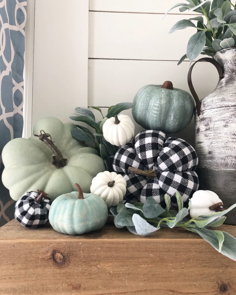 DIY Fall painted foam pumpkins- with buffalo check and ...