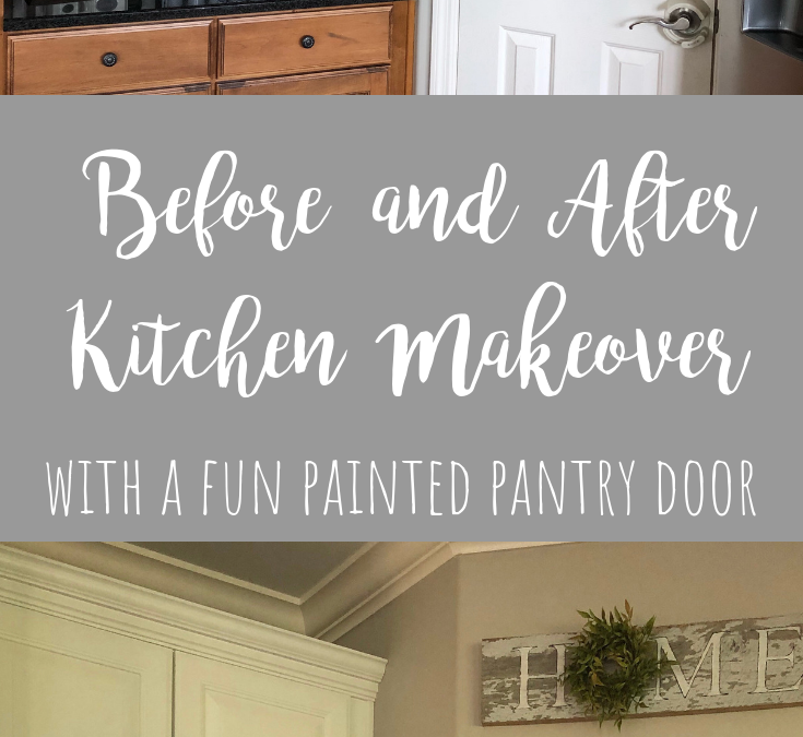 My Painted Kitchen Cabinet Makeover With A Fun Painted Pantry Door Before And After Pics  1677855 735x675 