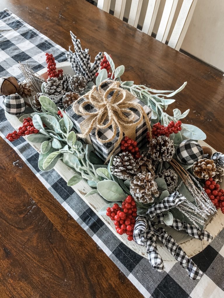 Christmas Centerpiece Idea Using A Dough Bowl For A Cute And Festive ...