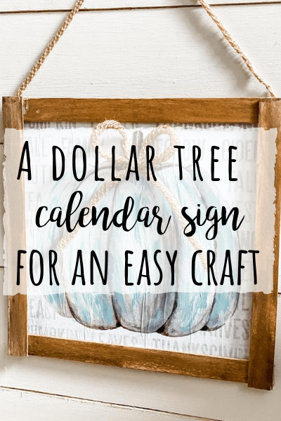 Dollar Tree Calendar Sign An easy craft Wilshire Collections