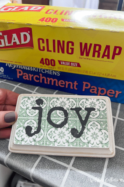 Decoupage hack using cling wrap instead of mod podge! - Wilshire Collections